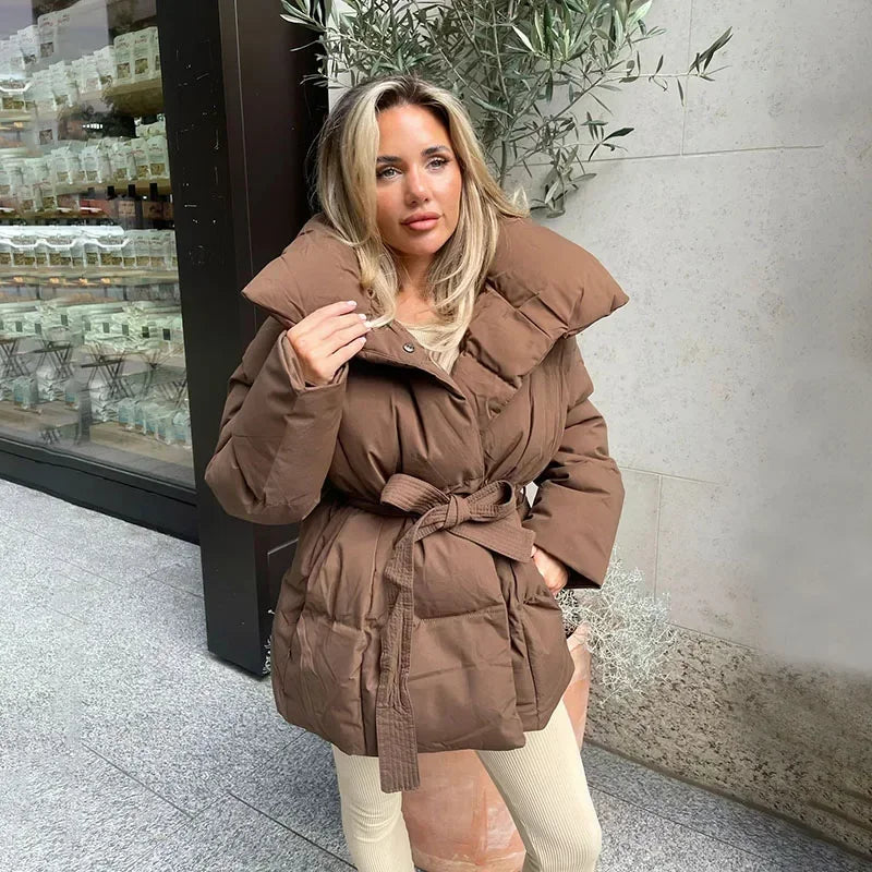 Eleganta Dam Quiltad Pufferjacka