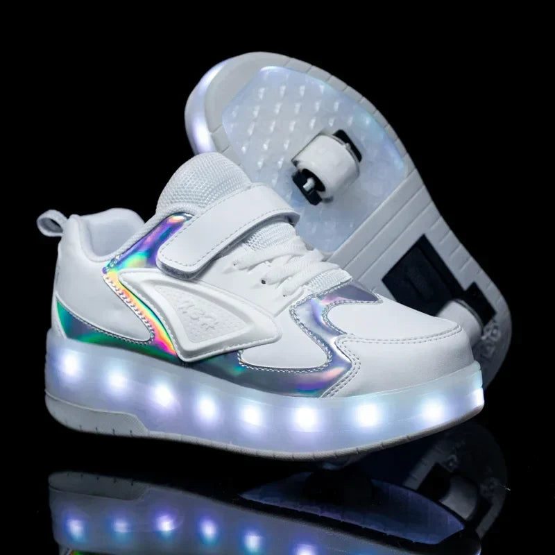 Barn LED Rullskor | Glödande Skateskor Med Dolda Hjul