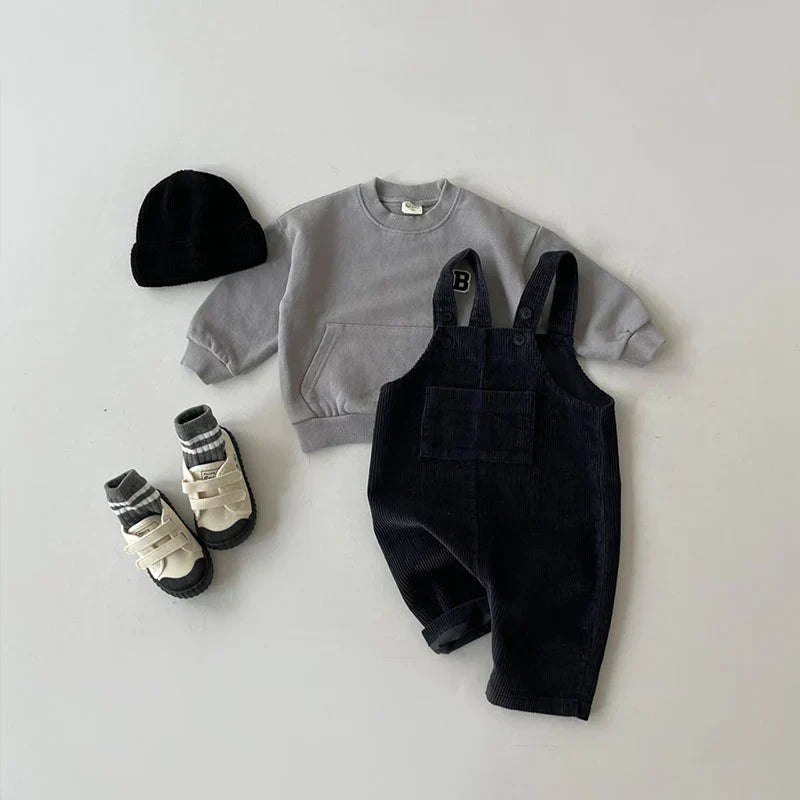 Barn Bomullsblandning Overall | Justerbar Rem Lekslitage