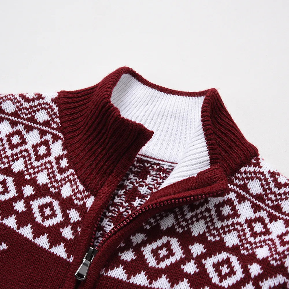 Engelhard | Julmönstrad Zip-up Tröja