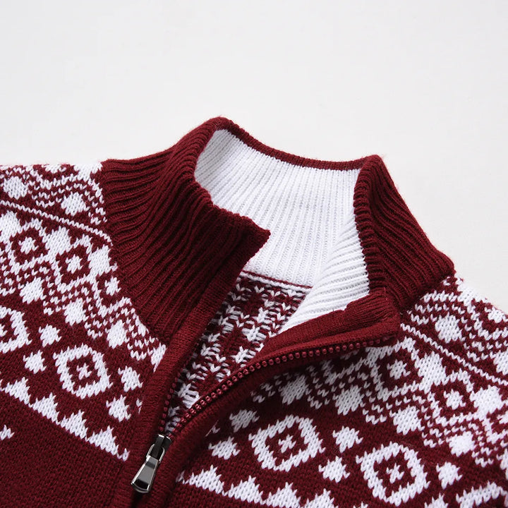 Engelhard | Julmönstrad Zip-up Tröja