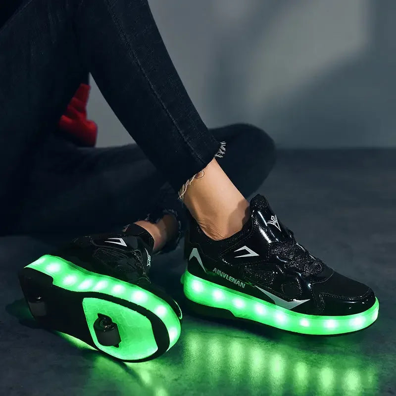 Barn LED Rullskor | Glödande Skateskor Med Dolda Hjul