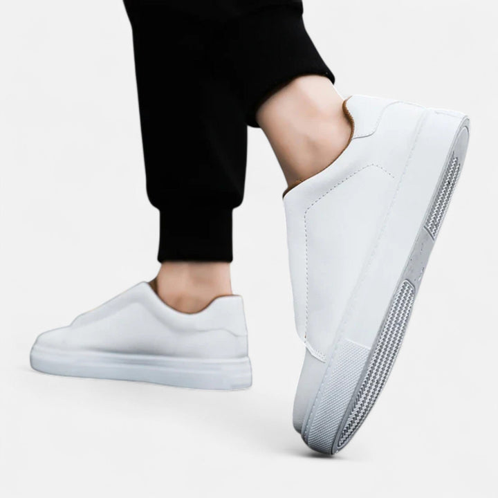 Herr Halka-På Läderstil Gymnastikskor | Spetslös Fritidsskor