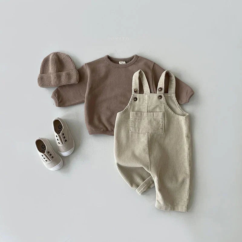 Barn Bomullsblandning Overall | Justerbar Rem Lekslitage