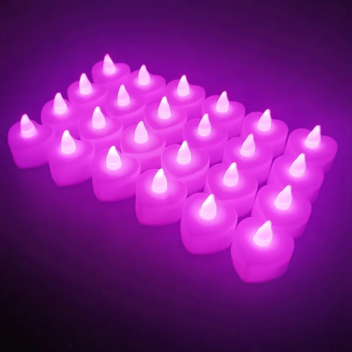 24-Packa Röd Skal LED Te Ljus Stearinljus | Flamlösa, Batteridriven