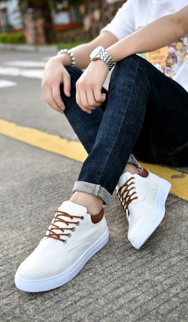 Herr Duk Sneakers | Avslappnad Låg Topp Skor med Vit Sula