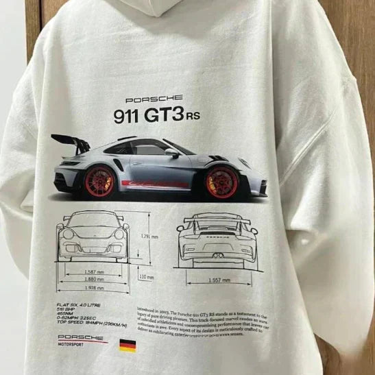 Herr Racingtryck Huvtröja | Grafik Pullover
