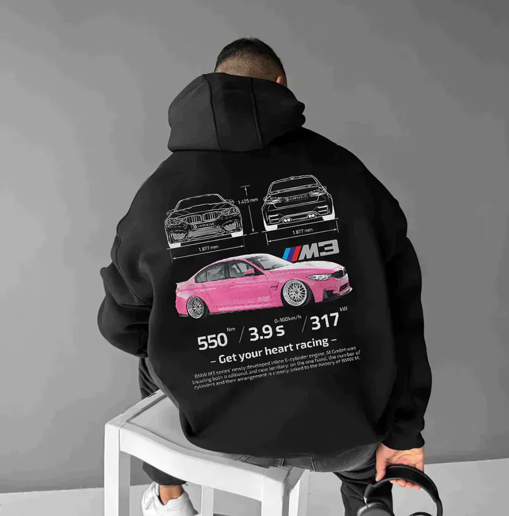 Herr Racingtryck Huvtröja | Grafik Pullover