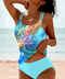 Dam Tankini-Set | Inbyggda Kupor Justerbara Remmar