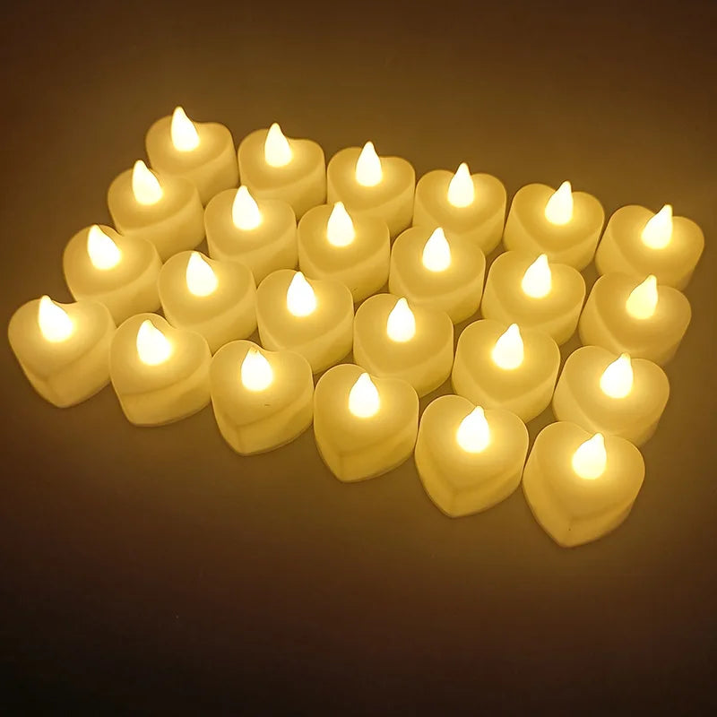 24-Packa Röd Skal LED Te Ljus Stearinljus | Flamlösa, Batteridriven