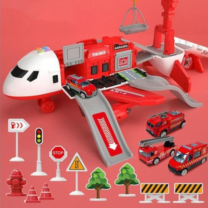 Pedagogisk Flygplatsleksak med Flygplan, Bilar och Tillbehör