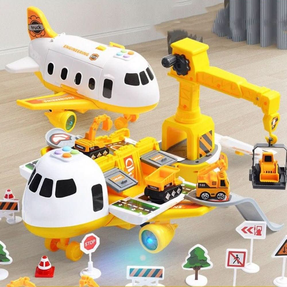 Pedagogisk Flygplatsleksak med Flygplan, Bilar och Tillbehör