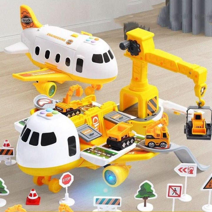 Pedagogisk Flygplatsleksak med Flygplan, Bilar och Tillbehör
