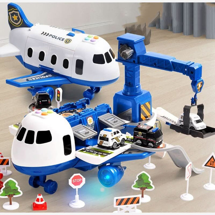 Pedagogisk Flygplatsleksak med Flygplan, Bilar och Tillbehör