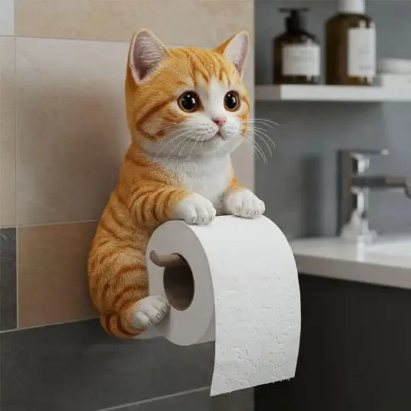 Väggmonterad Katt Toalettpappershållare | Blickfång