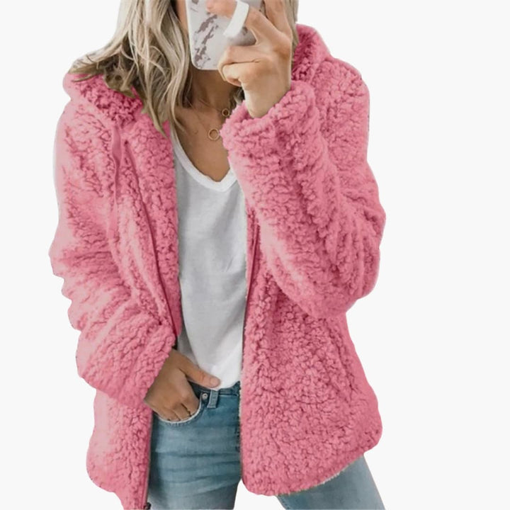 Dam Huva Teddyjacka | Mjuk Fleece Huva Kappa