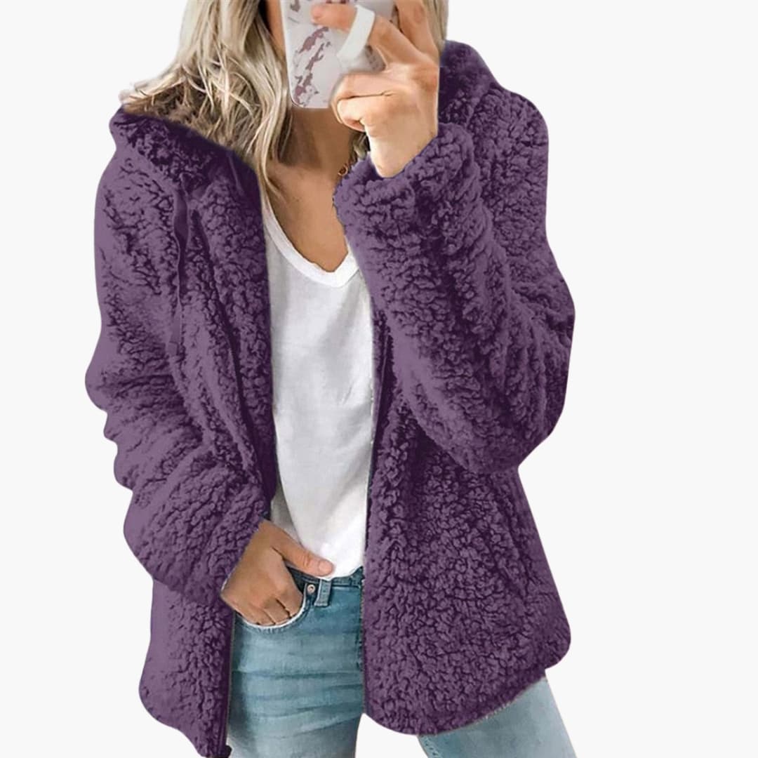Dam Huva Teddyjacka | Mjuk Fleece Huva Kappa