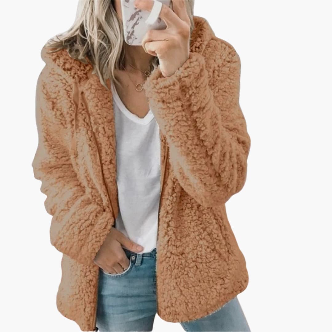 Dam Huva Teddyjacka | Mjuk Fleece Huva Kappa
