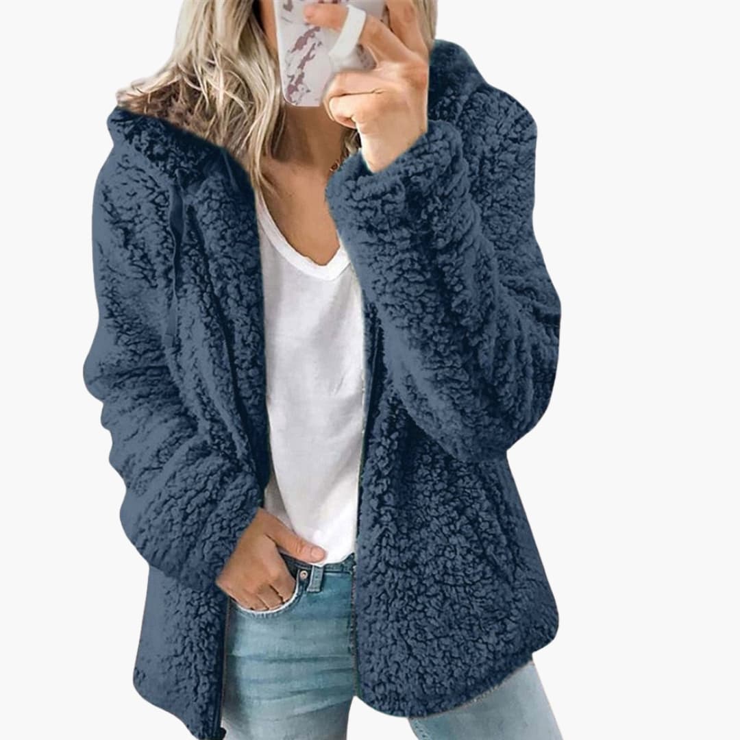 Dam Huva Teddyjacka | Mjuk Fleece Huva Kappa