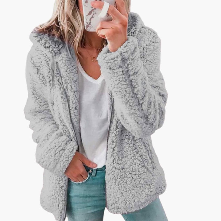 Dam Huva Teddyjacka | Mjuk Fleece Huva Kappa
