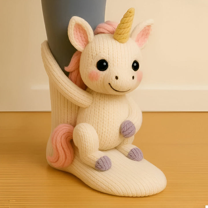 Varma Mysiga Innesockor med 3D-Detaljer| Mjuk Djurdesign