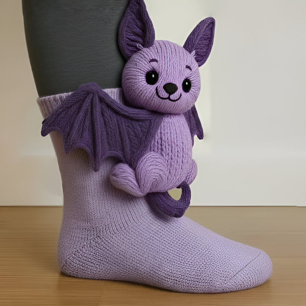 Varma Mysiga Innesockor med 3D-Detaljer| Mjuk Djurdesign