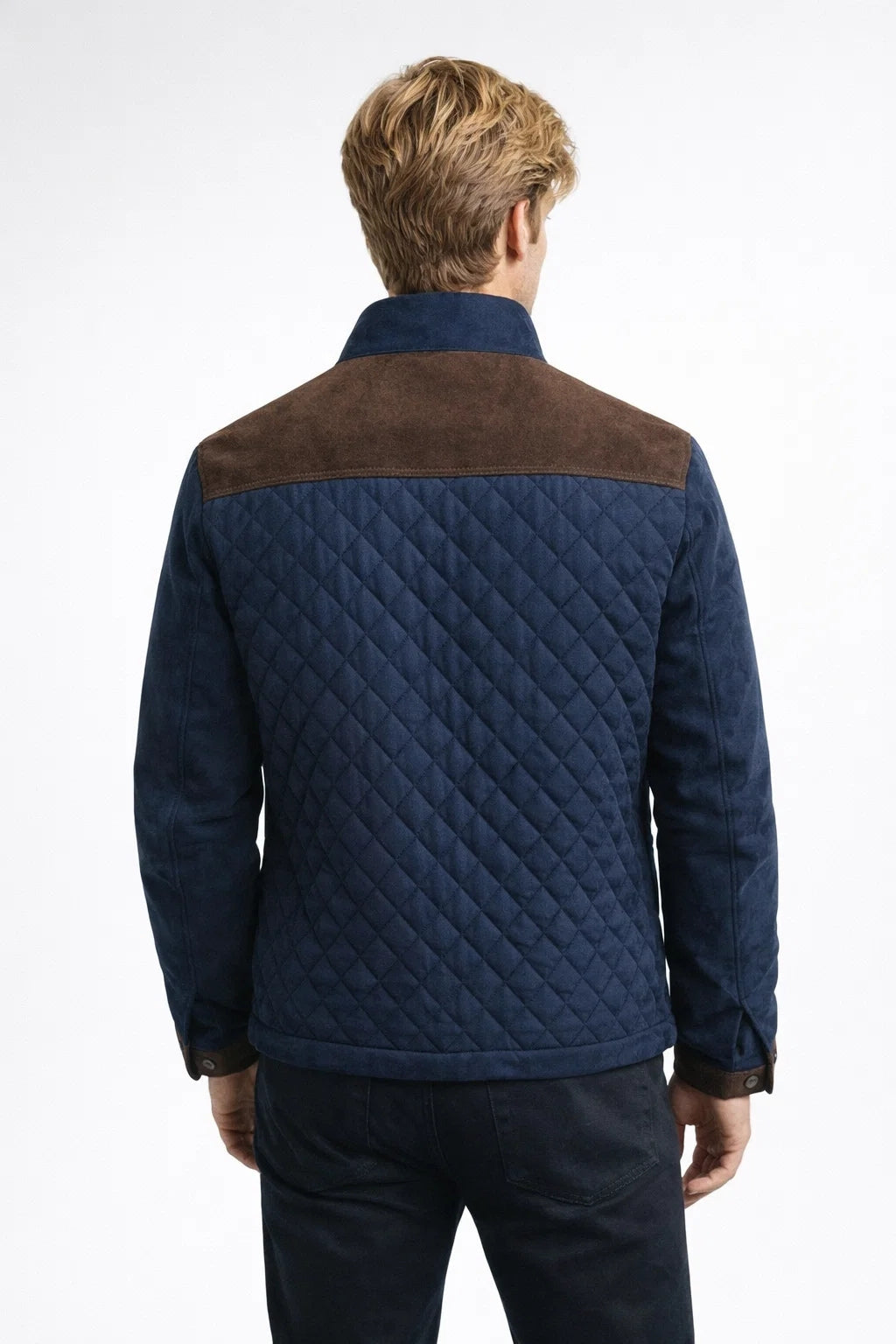 Herr Modern Quiltad Vinterjacka Med Huva