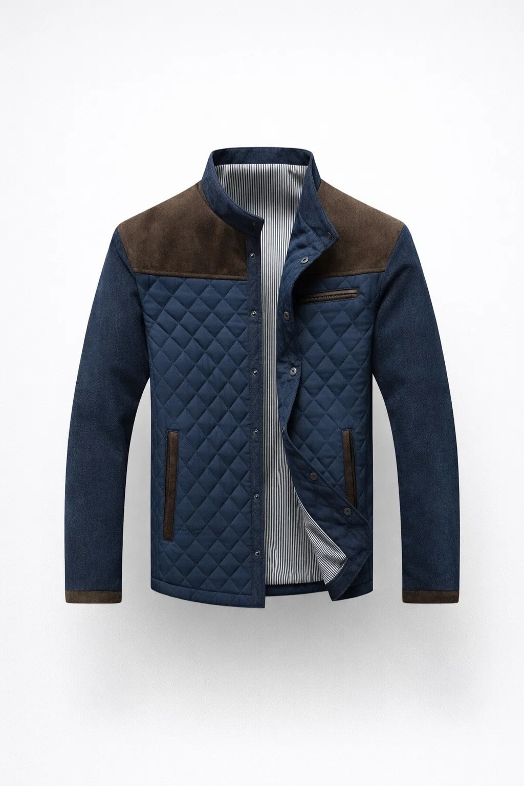 Herr Modern Quiltad Vinterjacka Med Huva
