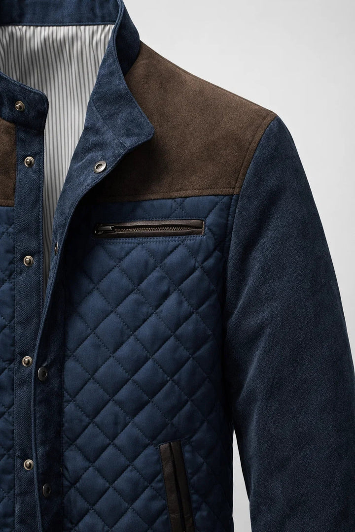 Herr Modern Quiltad Vinterjacka Med Huva