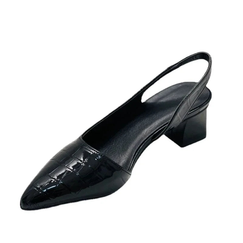 Dam Croc-Mönster Slingback Pumpar med Blockklack