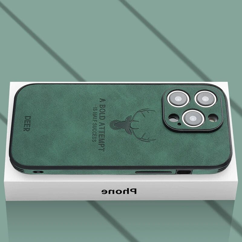 Läderstil iPhone Fodral | Stötsäkert Smalt Skydd