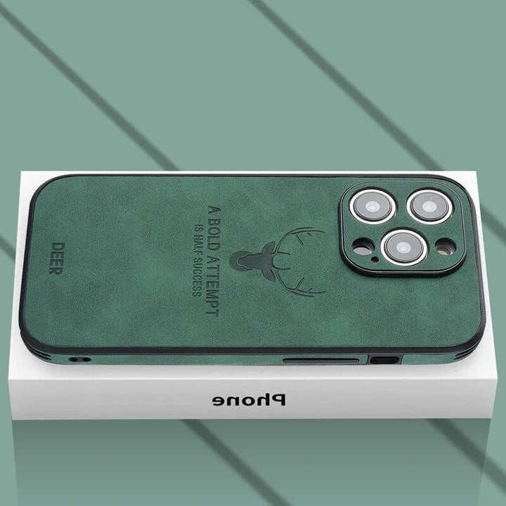 Läderstil iPhone Fodral | Stötsäkert Smalt Skydd