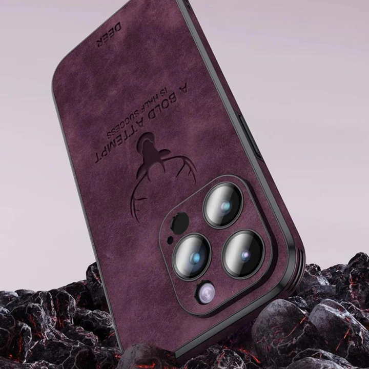 Läderstil iPhone Fodral | Stötsäkert Smalt Skydd