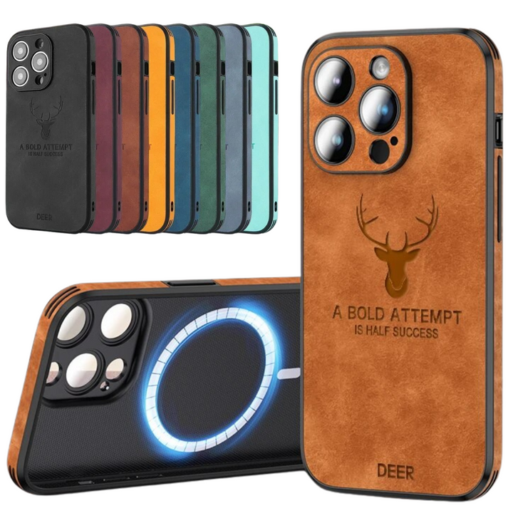 Läderstil iPhone Fodral | Stötsäkert Smalt Skydd