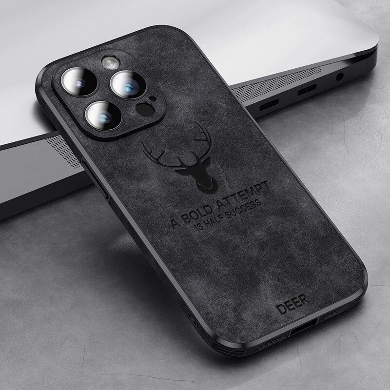 Läderstil iPhone Fodral | Stötsäkert Smalt Skydd