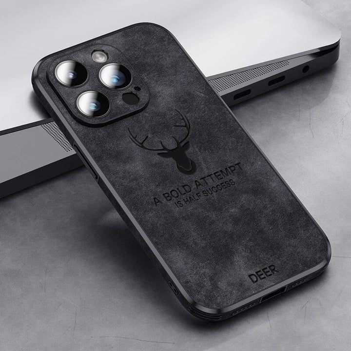 Läderstil iPhone Fodral | Stötsäkert Smalt Skydd