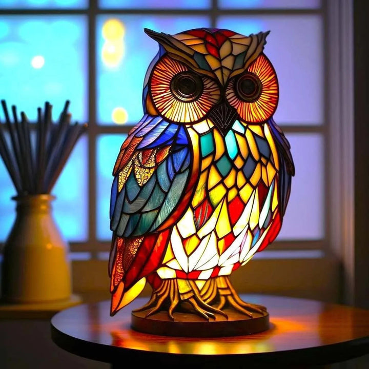 Färgat-Glas Djur Bordslampa | Konstnärlig LED-Lampa