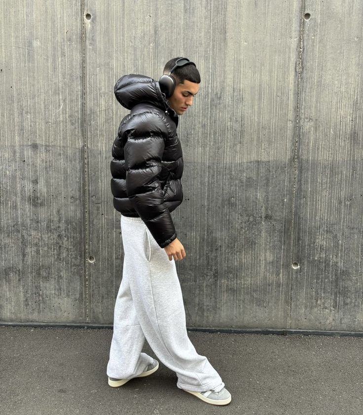 Herr Sherpa-Fodrad Quiltad Vinterjacka