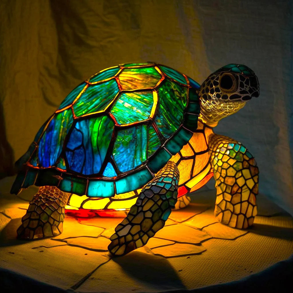 Färgat-Glas Djur Bordslampa | Konstnärlig LED-Lampa