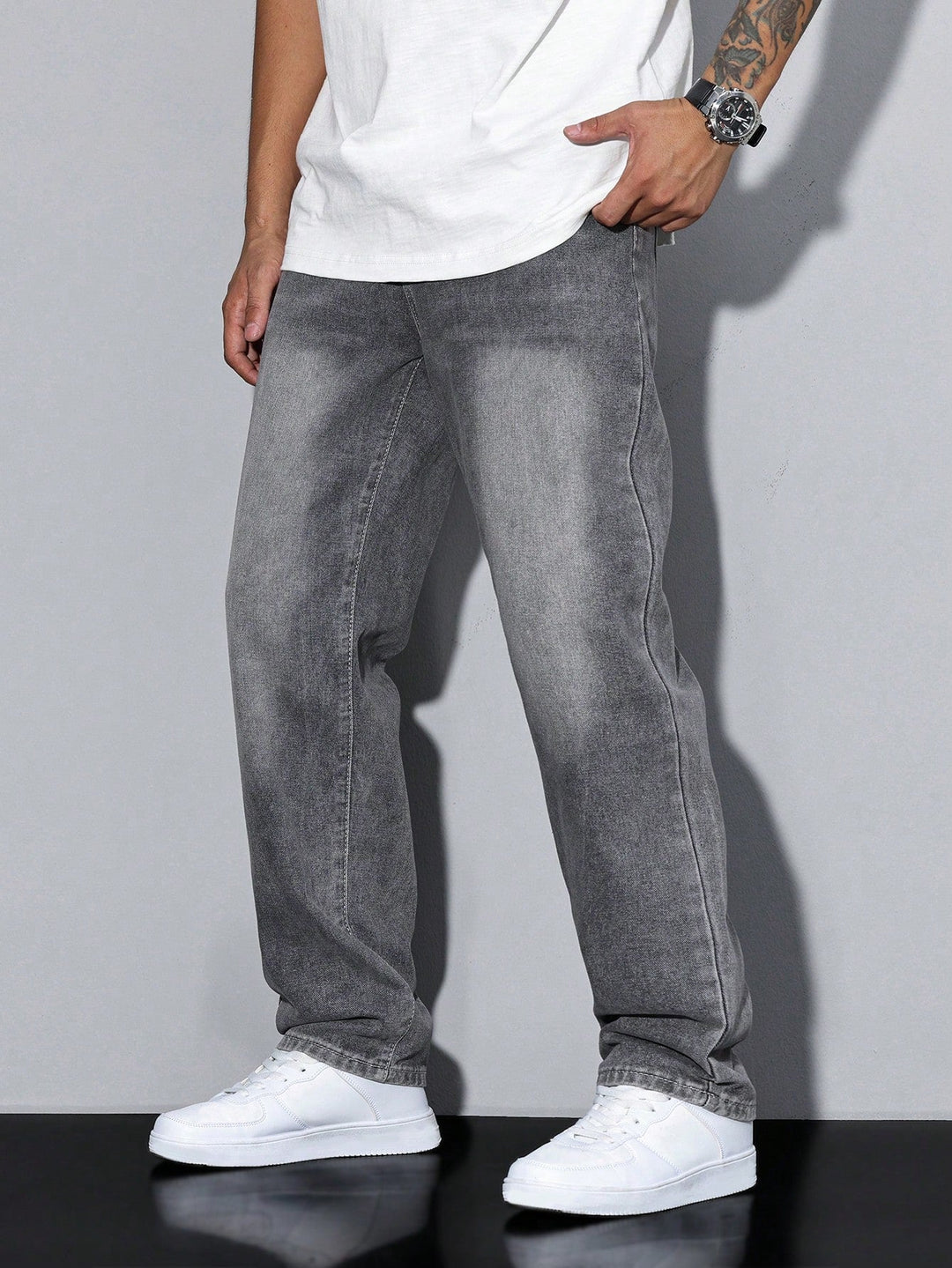 Herr Smal Passform Jeans | Sträcka Varjedag Denimstil