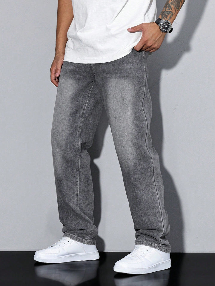 Herr Smal Passform Jeans | Sträcka Varjedag Denimstil