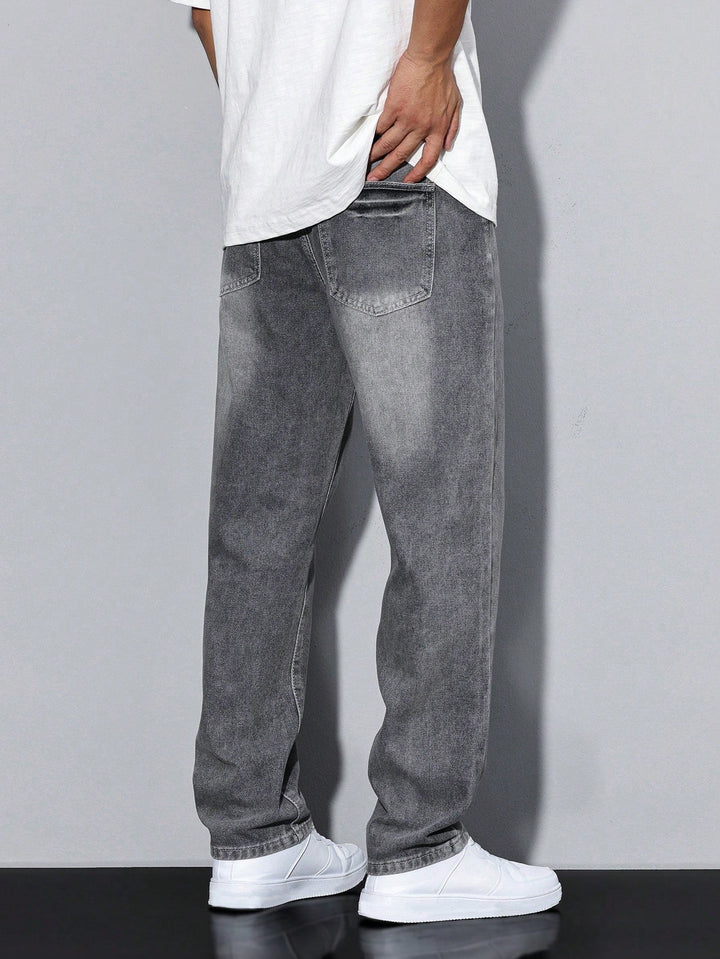 Herr Avspänd Passform Jeans | Klassisk Denimstil Byxor