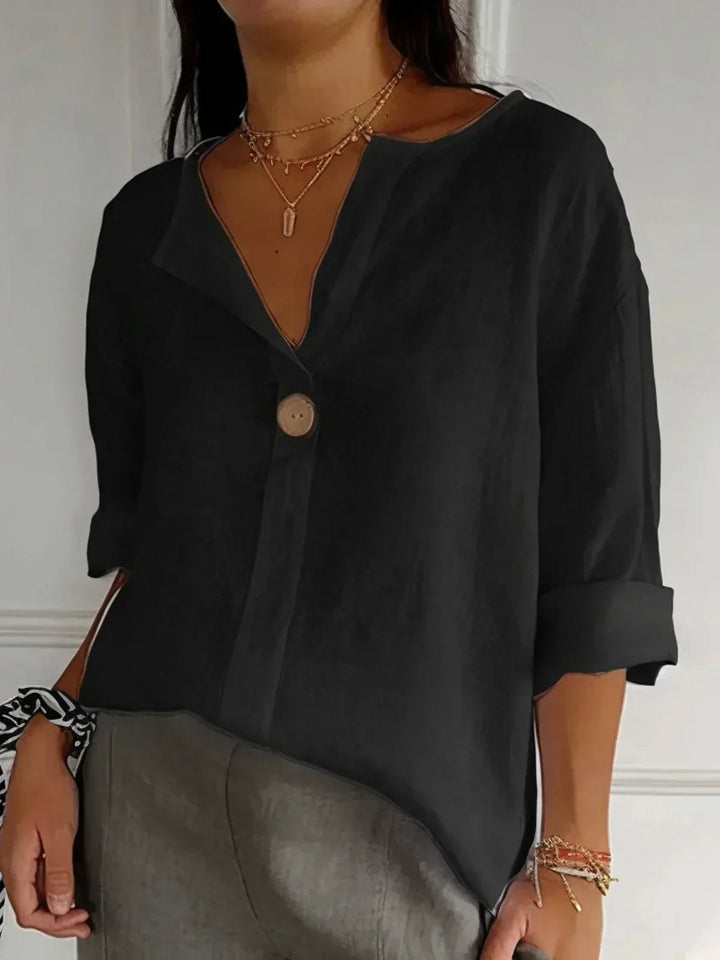 Dam Klassisk Knapp Framtill Blus | Sommarstil