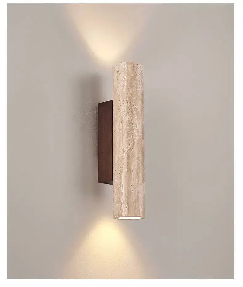 Travertin Vägglampa | Modern Natursten Belysning