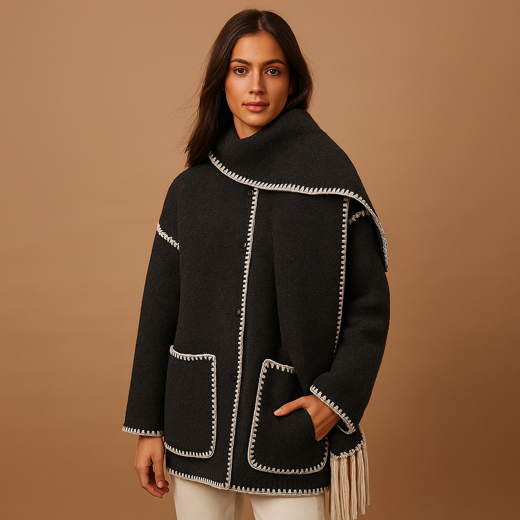 Dam Lång Bältad Vinterkappa | Eleganta Ytterplagg