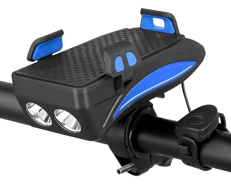 Cykelstyre Telefonfäste med LED-Ljus och Powerbank | 4-i-1 Cykeltillbehör