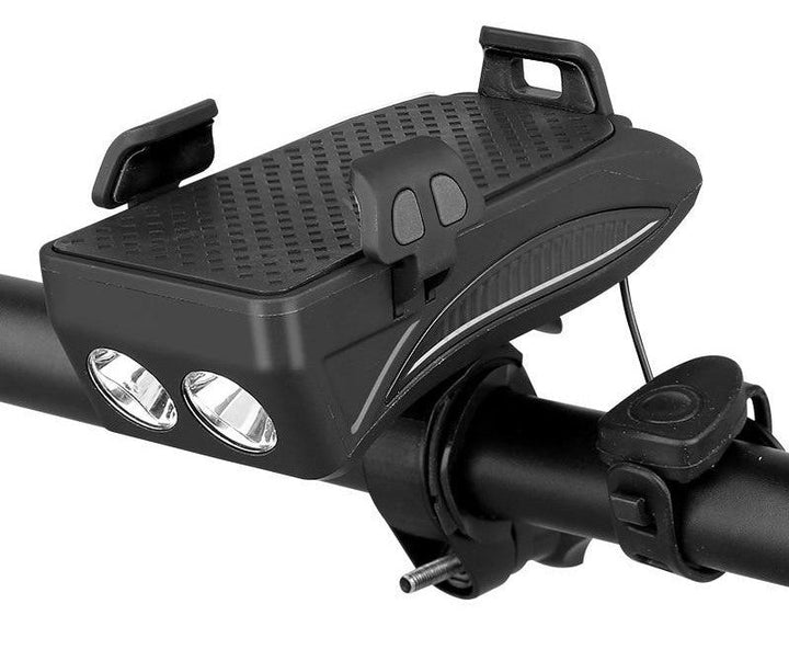 Cykelstyre Telefonfäste med LED-Ljus och Powerbank | 4-i-1 Cykeltillbehör