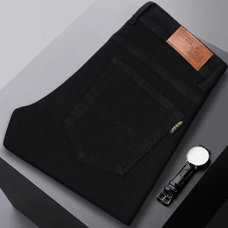 Herr Komfort Denim Stil Jeans | Avslappnad Passform