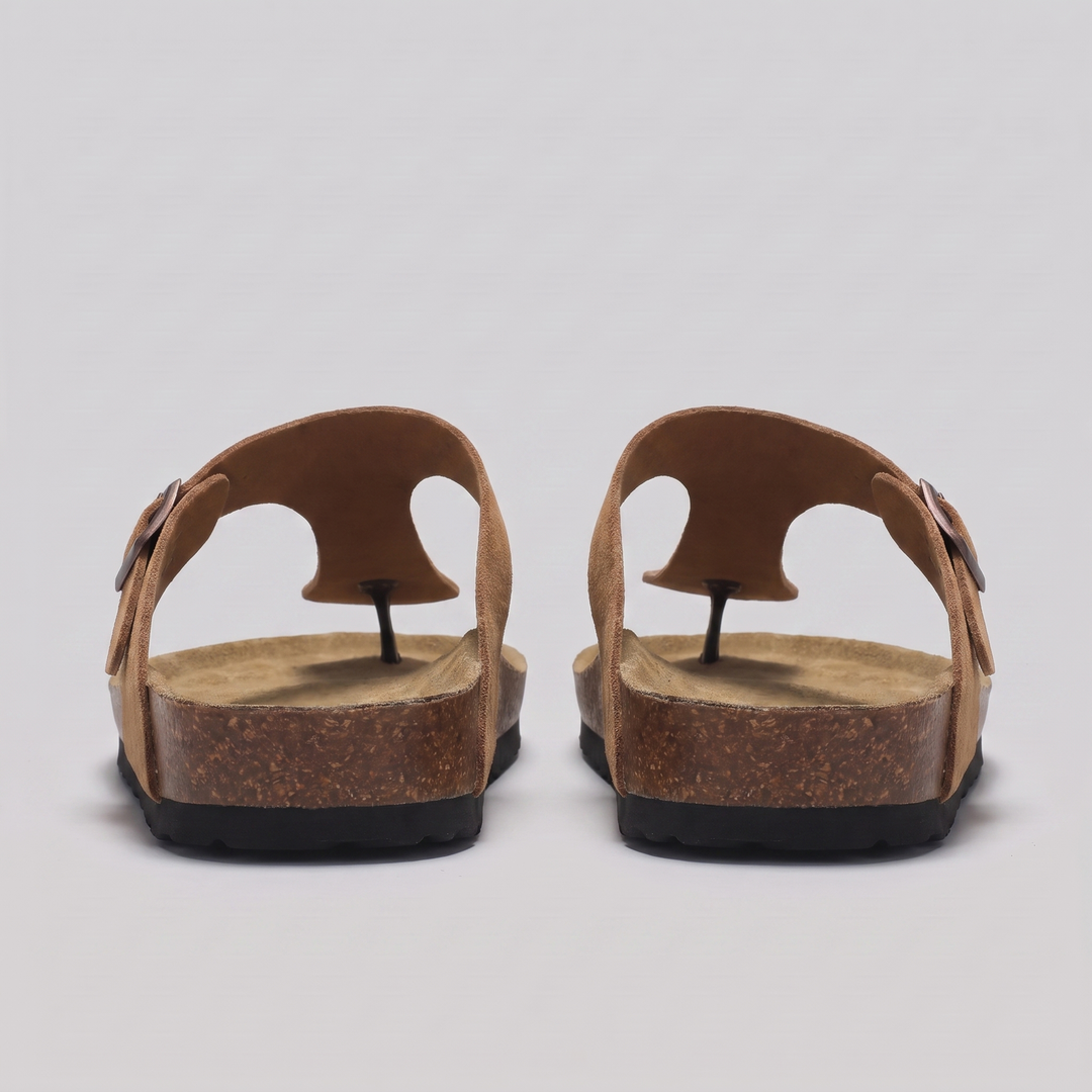 Herr Imitationsmocka Spänne Sandaler | Korkstil Fotbädd Komfort