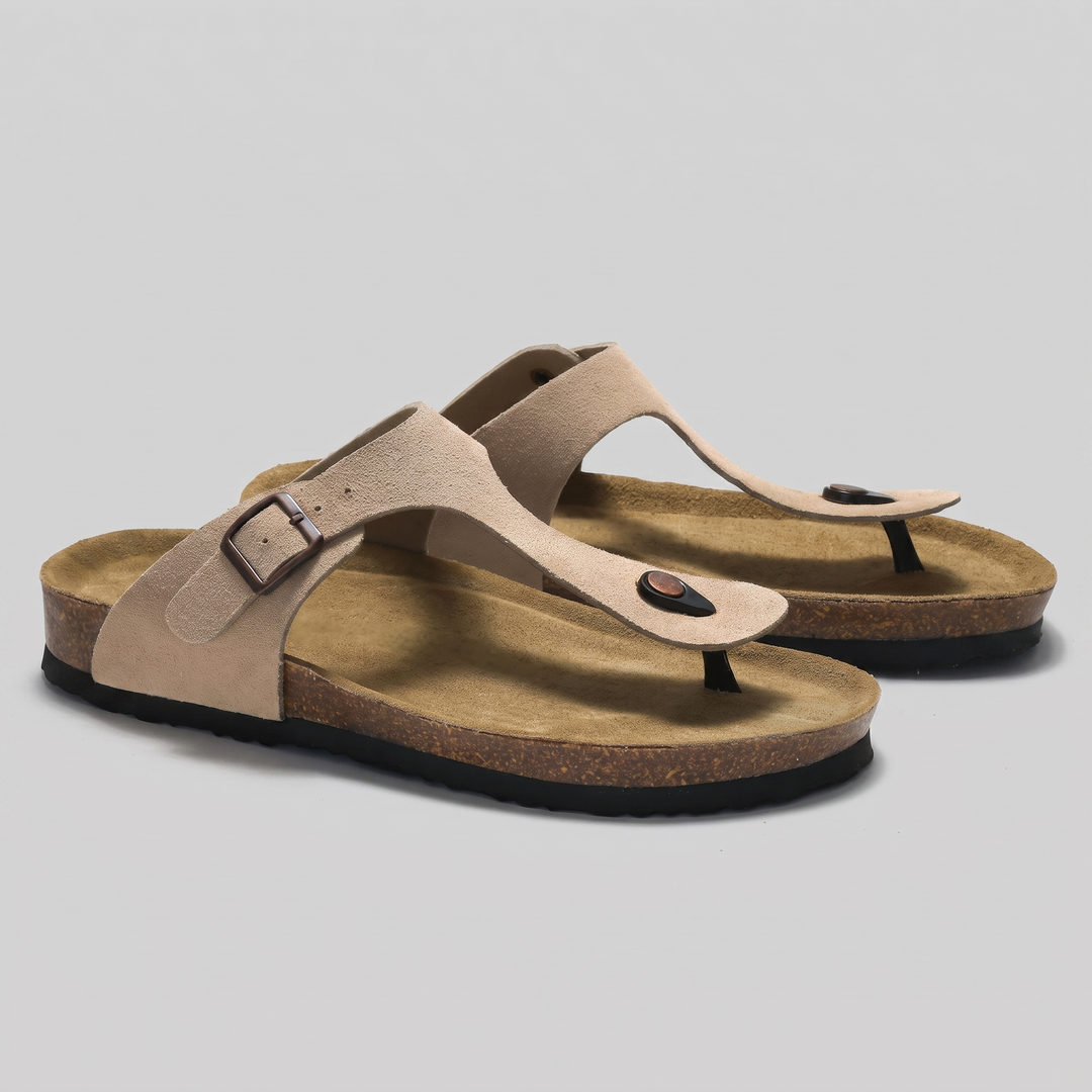 Herr Imitationsmocka Spänne Sandaler | Korkstil Fotbädd Komfort